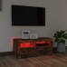 Mueble de TV con luces LED roble ahumado 90x35x40 cm