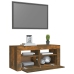 Mueble de TV con luces LED roble ahumado 90x35x40 cm