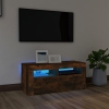 vidaXL Mueble de TV con luces LED roble ahumado 90x35x40 cm