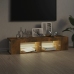 Mueble de TV con luces LED roble ahumado 135x39x30 cm