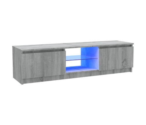 vidaXL Mueble de TV con luces LED gris Sonoma 120x30x35,5 cm