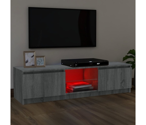 vidaXL Mueble de TV con luces LED gris Sonoma 120x30x35,5 cm