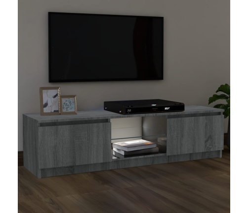 vidaXL Mueble de TV con luces LED gris Sonoma 120x30x35,5 cm