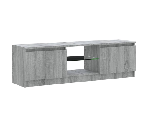 vidaXL Mueble de TV con luces LED gris Sonoma 120x30x35,5 cm