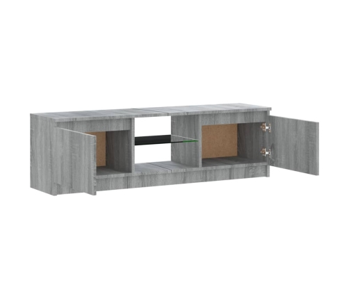 vidaXL Mueble de TV con luces LED gris Sonoma 120x30x35,5 cm