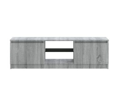 vidaXL Mueble de TV con luces LED gris Sonoma 120x30x35,5 cm