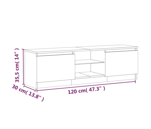 vidaXL Mueble de TV con luces LED gris Sonoma 120x30x35,5 cm