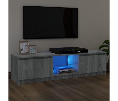 vidaXL Mueble de TV con luces LED gris Sonoma 120x30x35,5 cm