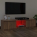 Mueble de TV con luces LED marrón roble 120x30x35,5 cm