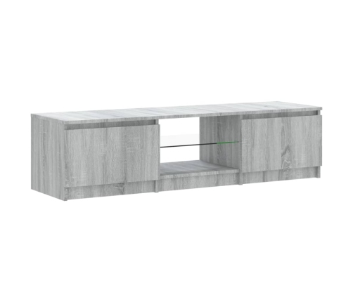 Mueble para TV con luces LED gris Sonoma 140x40x35,5 cm