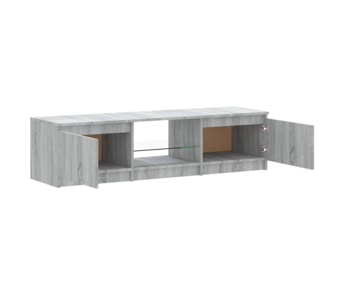 Mueble para TV con luces LED gris Sonoma 140x40x35,5 cm