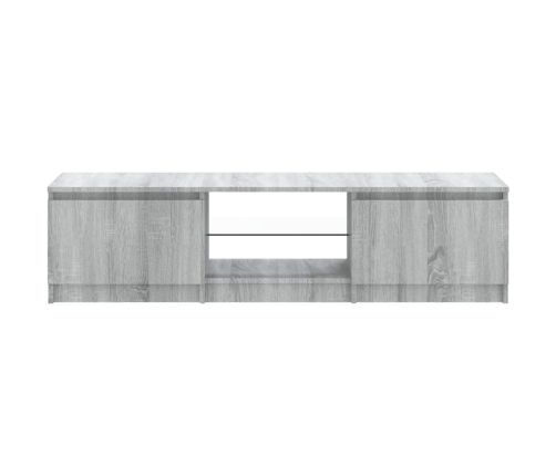 Mueble para TV con luces LED gris Sonoma 140x40x35,5 cm