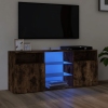 vidaXL Mueble de TV con luces LED roble ahumado 120x30x50 cm