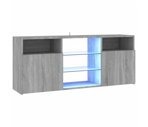 Mueble de TV con luces LED gris Sonoma 120x30x50 cm