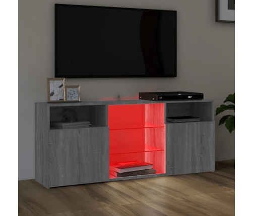 Mueble de TV con luces LED gris Sonoma 120x30x50 cm