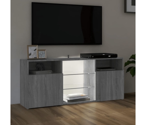 Mueble de TV con luces LED gris Sonoma 120x30x50 cm