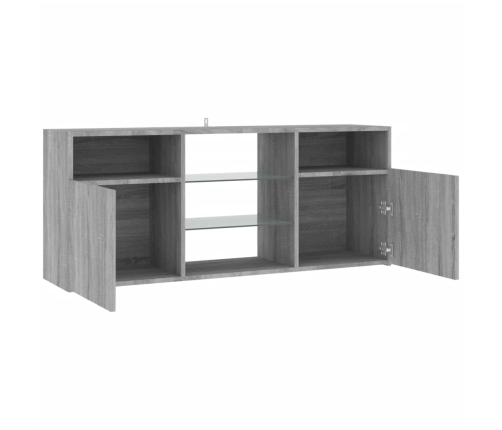 Mueble de TV con luces LED gris Sonoma 120x30x50 cm