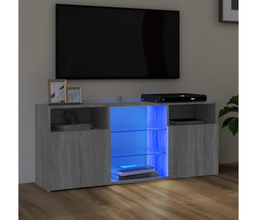 Mueble de TV con luces LED gris Sonoma 120x30x50 cm