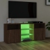 Mueble de TV con luces LED marrón roble 120x30x50 cm