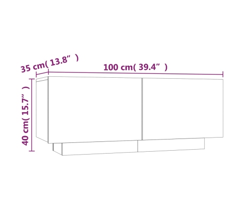 Mueble para TV madera contrachapada roble ahumado 100x35x40 cm