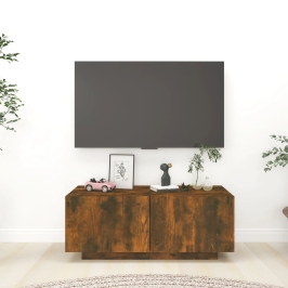 Mueble para TV madera contrachapada roble ahumado 100x35x40 cm