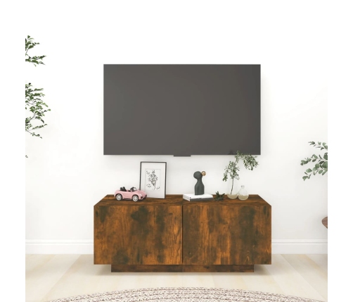 Mueble para TV madera contrachapada roble ahumado 100x35x40 cm