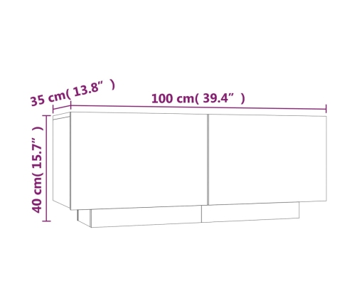 Mueble de TV madera contrachapada gris Sonoma 100x35x40 cm