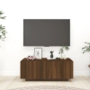 Mueble TV madera contrachapada color marrón roble 100x35x40 cm