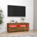 Mueble de TV con luces LED roble ahumado 100x35x40 cm