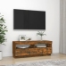 Mueble de TV con luces LED roble ahumado 100x35x40 cm