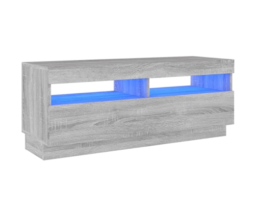 Mueble de TV con luces LED gris Sonoma 100x35x40 cm