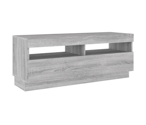 Mueble de TV con luces LED gris Sonoma 100x35x40 cm