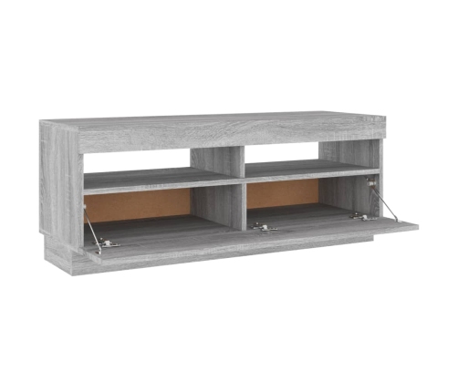 vidaXL Mueble de TV con luces LED gris Sonoma 100x35x40 cm