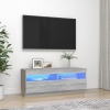 vidaXL Mueble de TV con luces LED gris Sonoma 100x35x40 cm