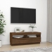 Mueble de TV con luces LED marrón roble 100x35x40 cm