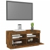 vidaXL Mueble de TV con luces LED color roble ahumado 80x35x40 cm