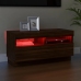 Mueble de TV con luces LED color roble marrón 80x35x40 cm