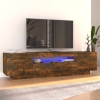 Mueble de TV con luces LED color roble ahumado 160x35x40 cm