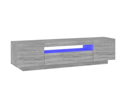 Mueble de TV con luces LED gris Sonoma 160x35x40 cm