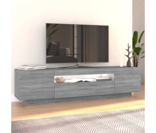 Mueble de TV con luces LED gris Sonoma 160x35x40 cm