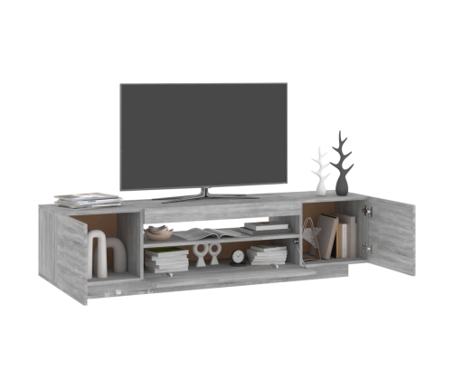 Mueble de TV con luces LED gris Sonoma 160x35x40 cm