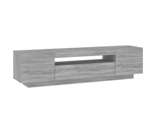 Mueble de TV con luces LED gris Sonoma 160x35x40 cm