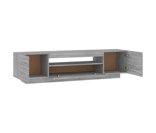 Mueble de TV con luces LED gris Sonoma 160x35x40 cm