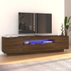 Mueble de TV con luces LED marrón roble 160x35x40 cm