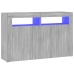 Aparador con luces LED gris Sonoma 115,5x30x75 cm