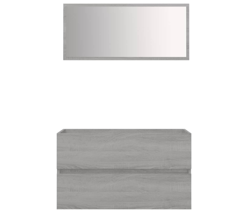 Set de muebles de baño 2 pzas madera contrachapada gris sonoma