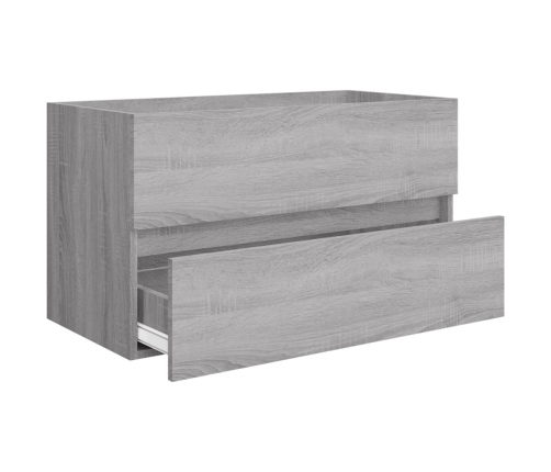 Set de muebles de baño 2 pzas madera contrachapada gris sonoma