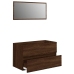 Set de muebles baño 2 pzas madera contrachapada marrón roble