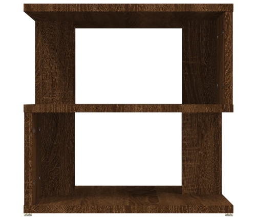 vidaXL Mesa auxiliar de madera contrachapada marrón roble 40x40x40 cm