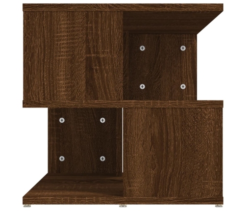 vidaXL Mesa auxiliar de madera contrachapada marrón roble 40x40x40 cm